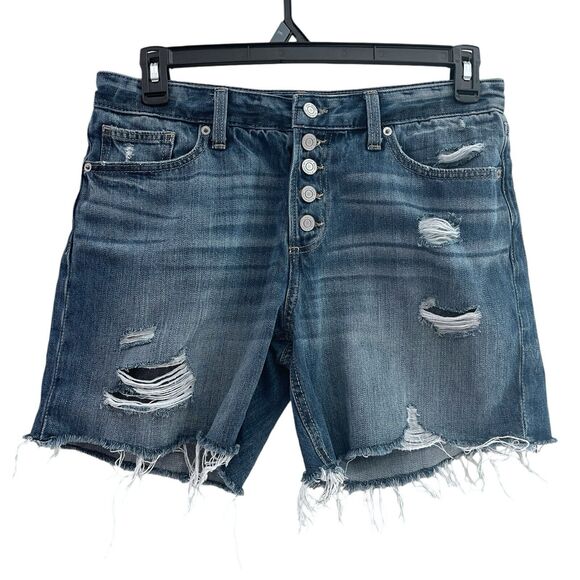 Lucky Brand Jean Shorts Women’s Size 6 Distressed Boyfriend Normcore Capsule - Picture 1 of 6